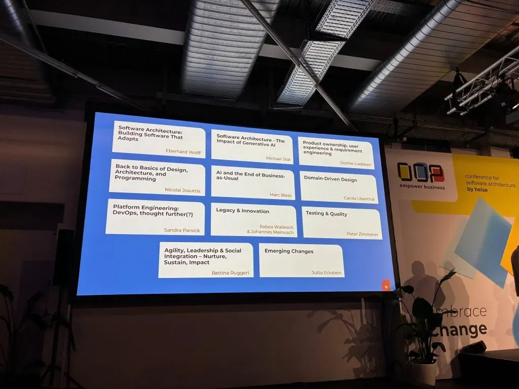 Blick auf die verschiedenen thematischen Tracks der Konferenz