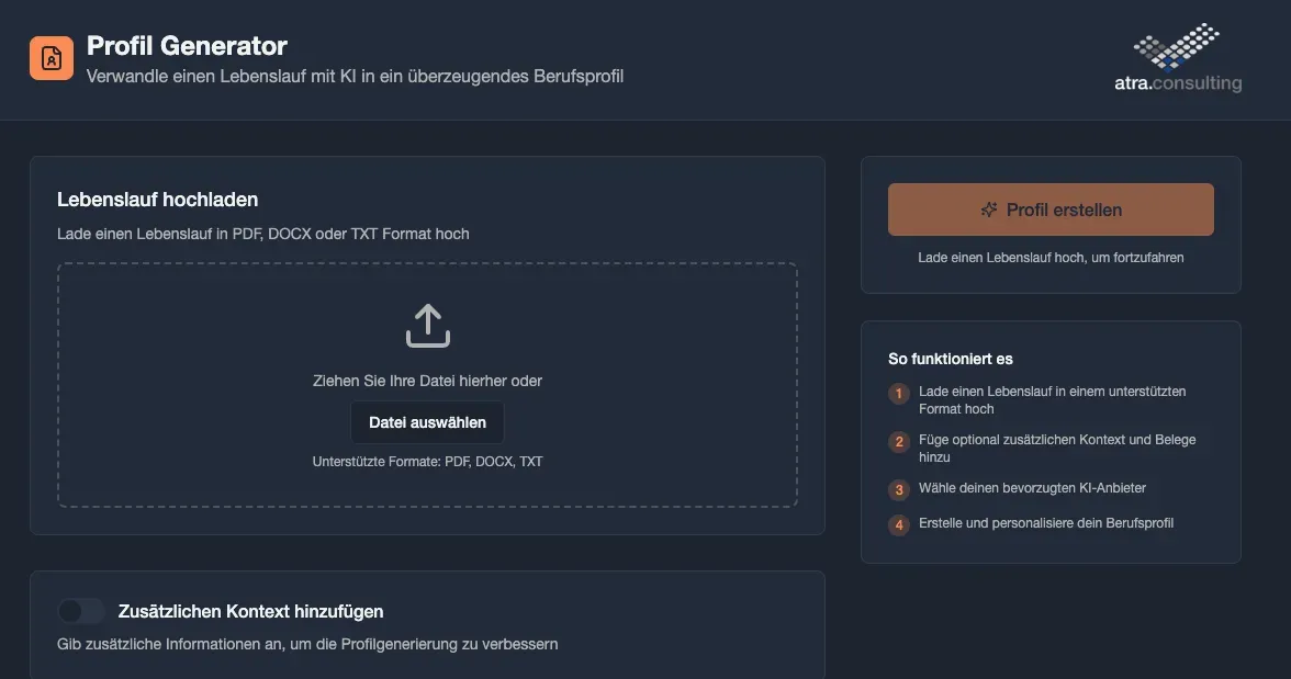 Die Startseite der generierten App im Corporate Design