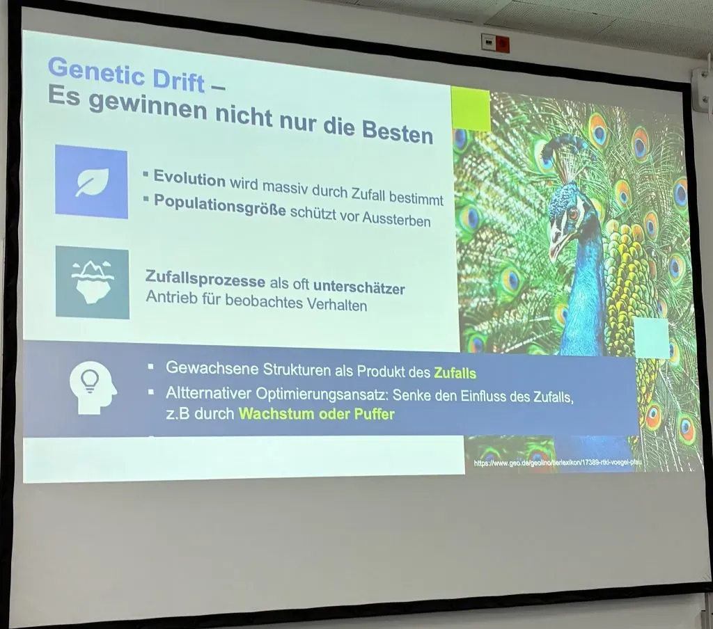 Schematische Darstellung des Genetic Drift als biologisches Optimierungsprinzip