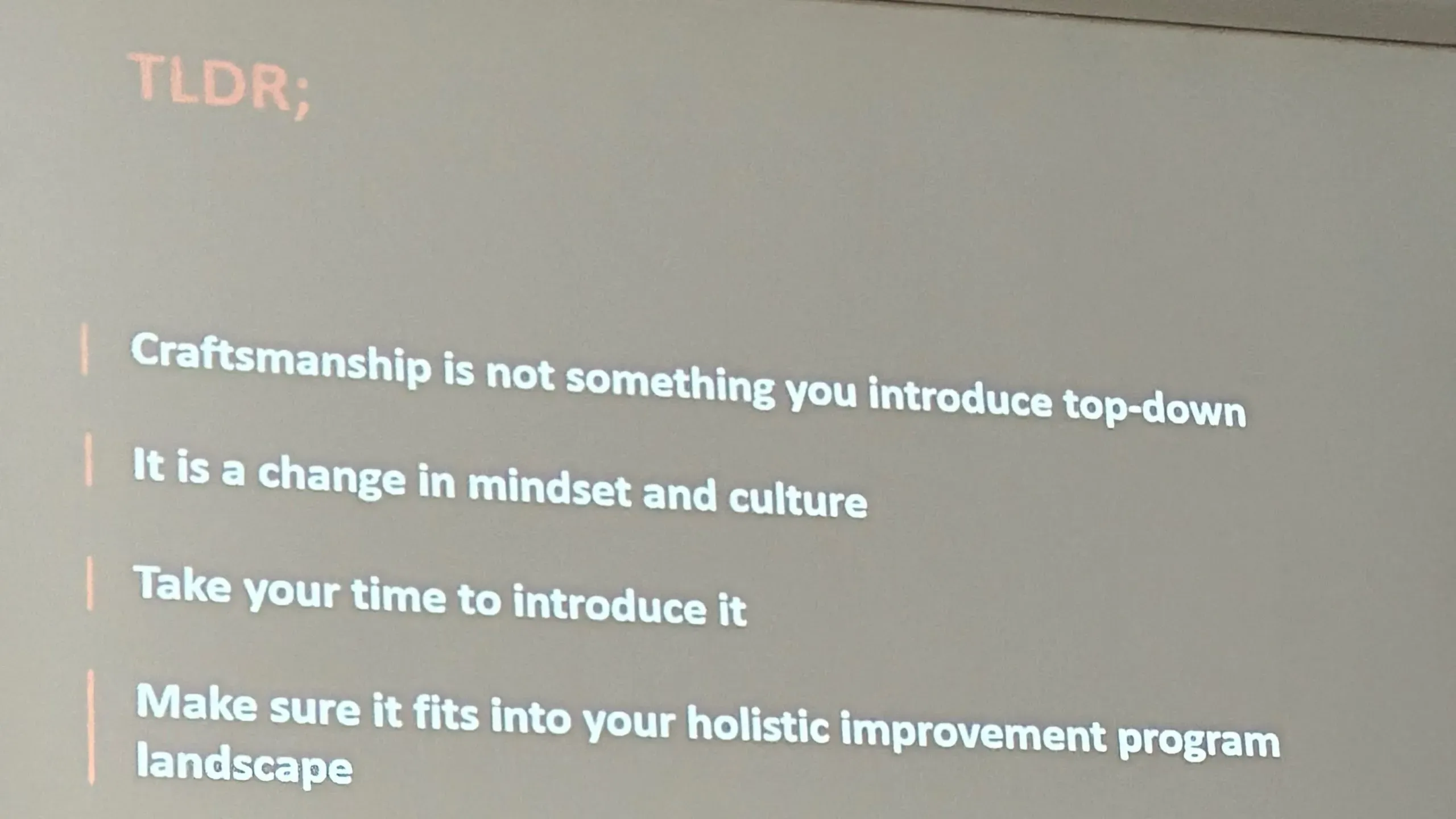 Zusammenfassung des Vortrags zu Software Craftsmanship