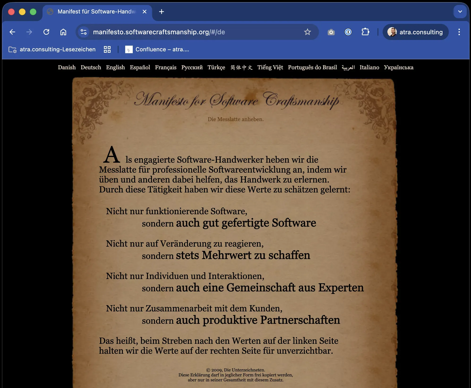 Das Manifest für Software Craftsmanship