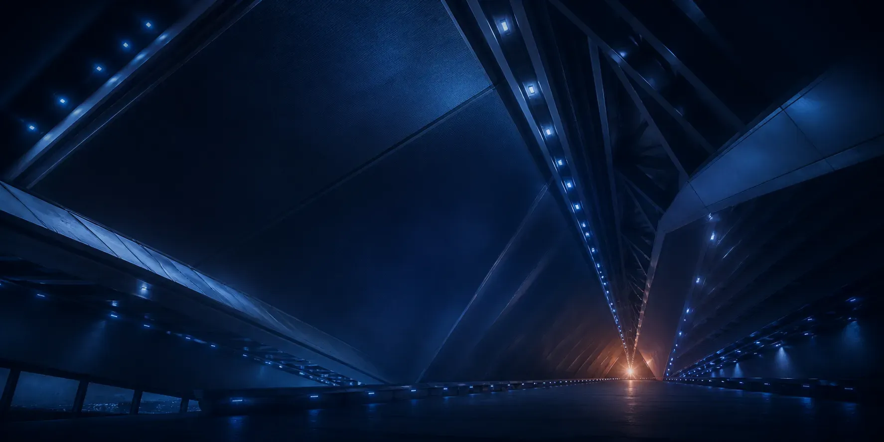 Abstrakte Konferenzarchitektur mit geometrischen Linien